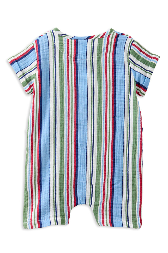 Milky Crinkle Stripe Romper