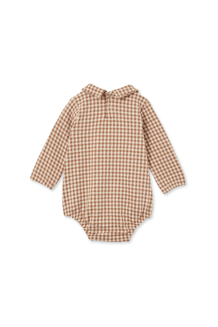 Milky Kids Check Collared Playsuit
