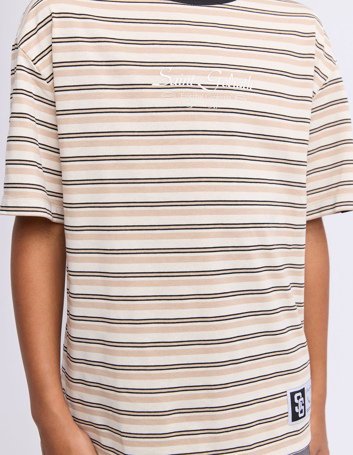 Goliath Stripe Ringer Tee Tan