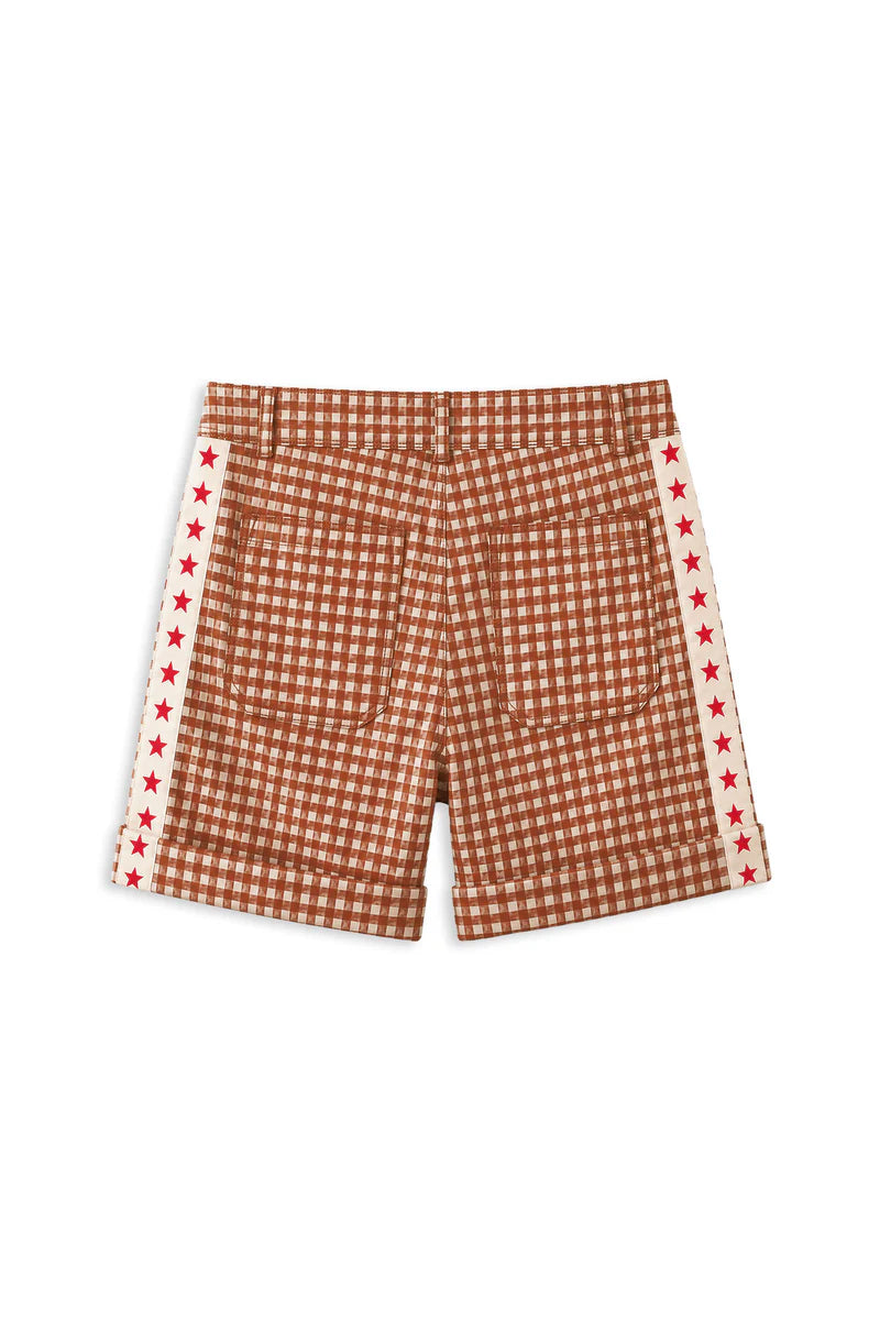 Milky Western Check Short