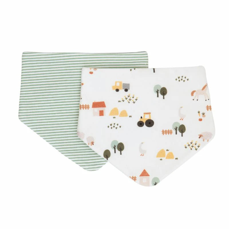 All 4 Ella Bandana Bib 2 Pack Reversible Country Farm