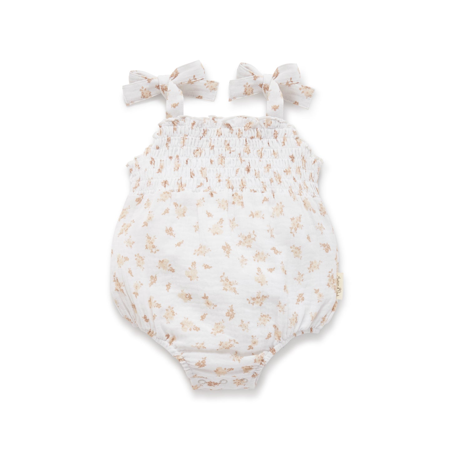 Aster & Oak Sable Muslin Tie Romper
