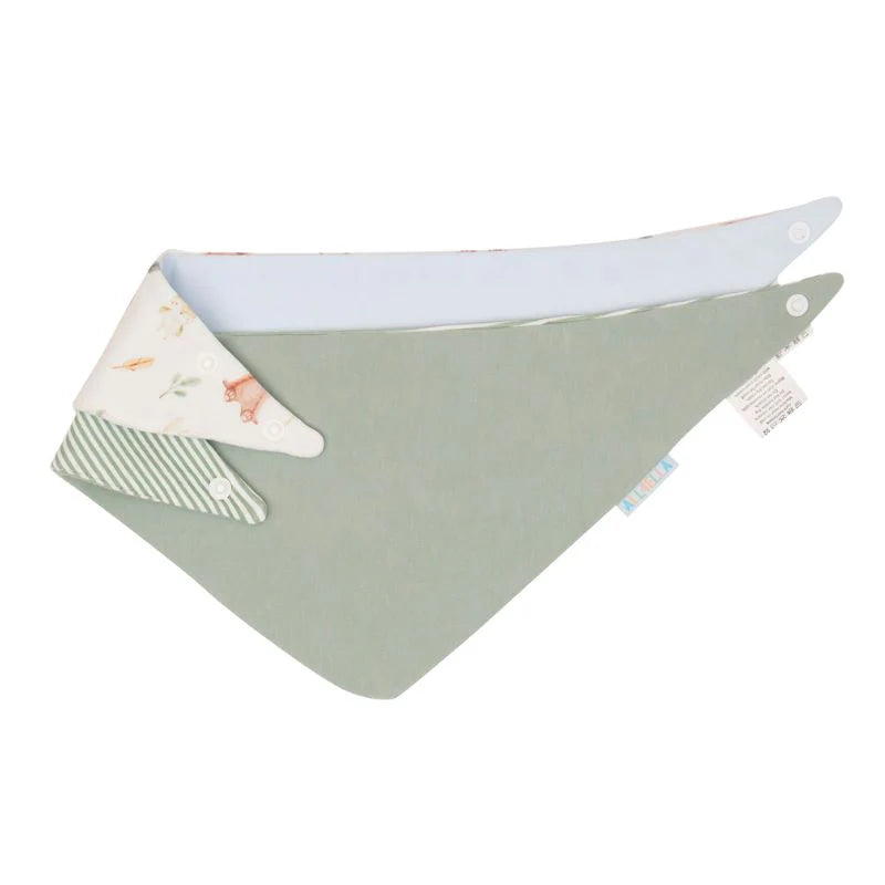 All 4 Ella Bandana Bibs 2 Pack Reversible Forest Friends