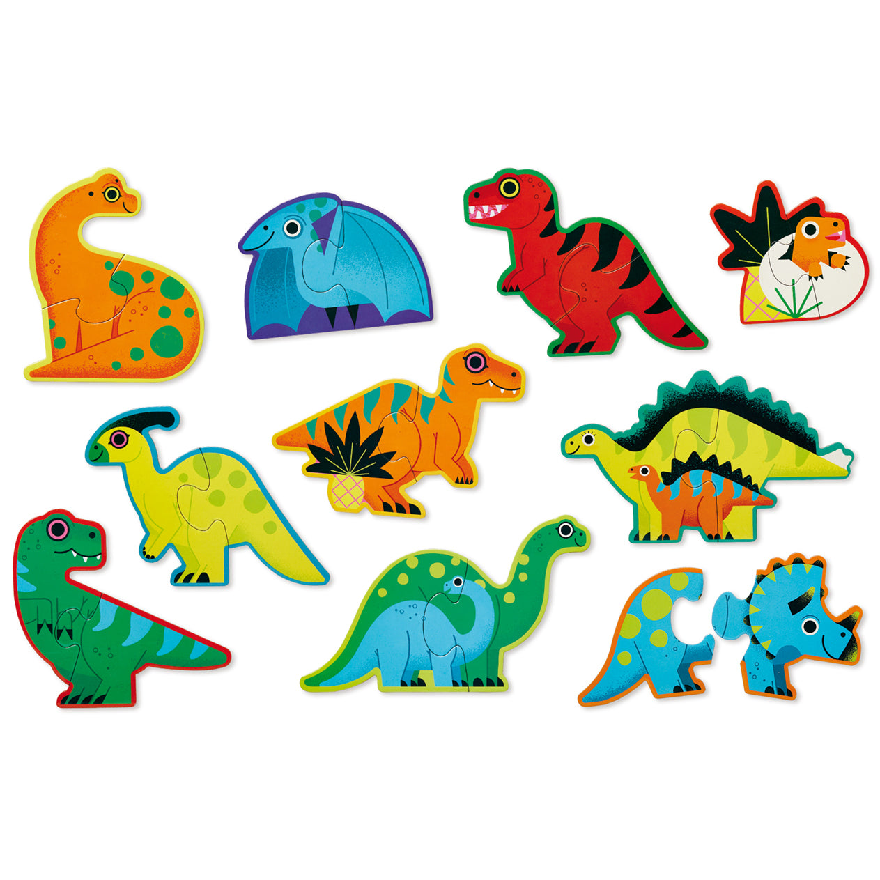 Tiger Tribe Let's Begin Puzzle 2pc - Dinosaurs