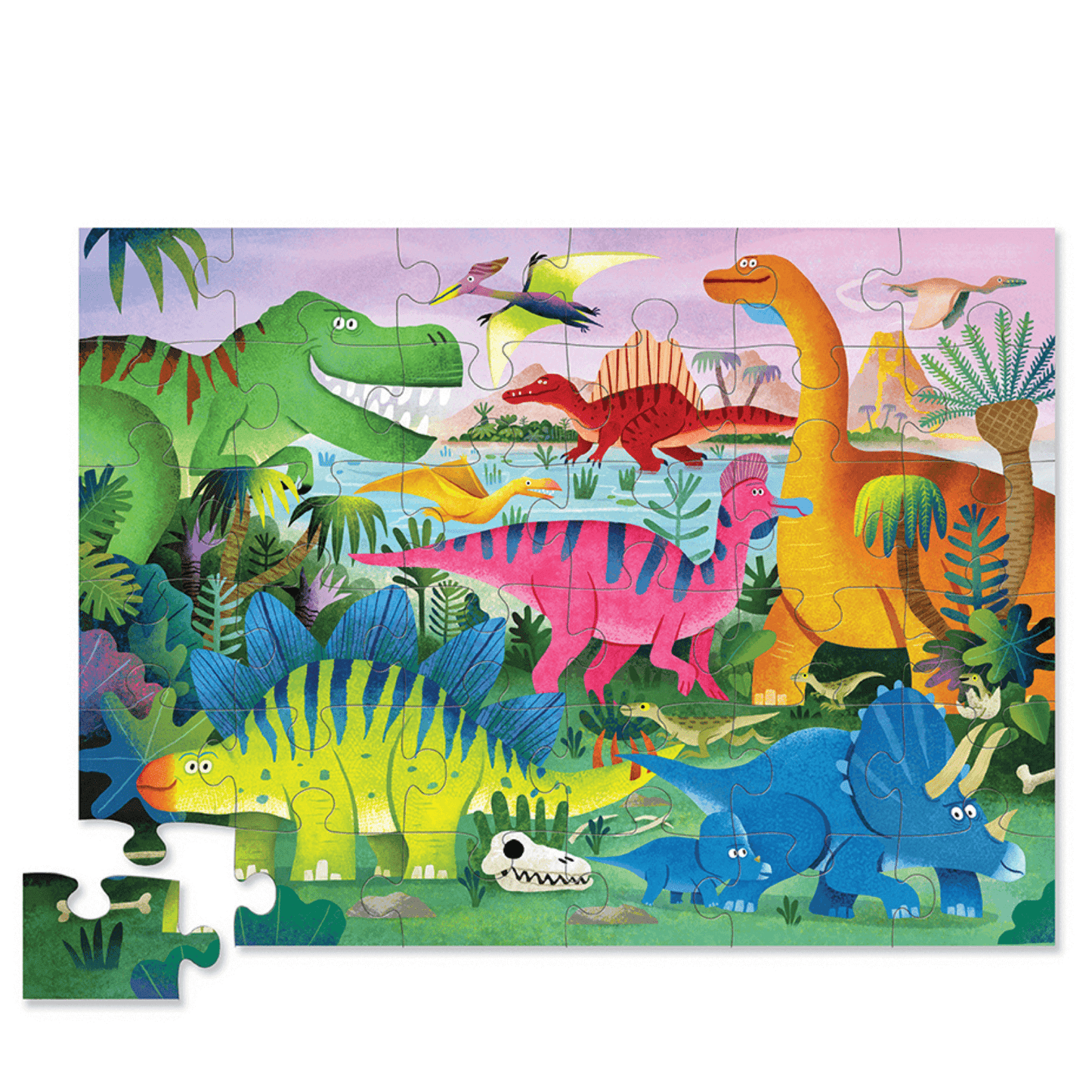 Crocodile Creek Classic Floor Puzzle Dino Land 36pc