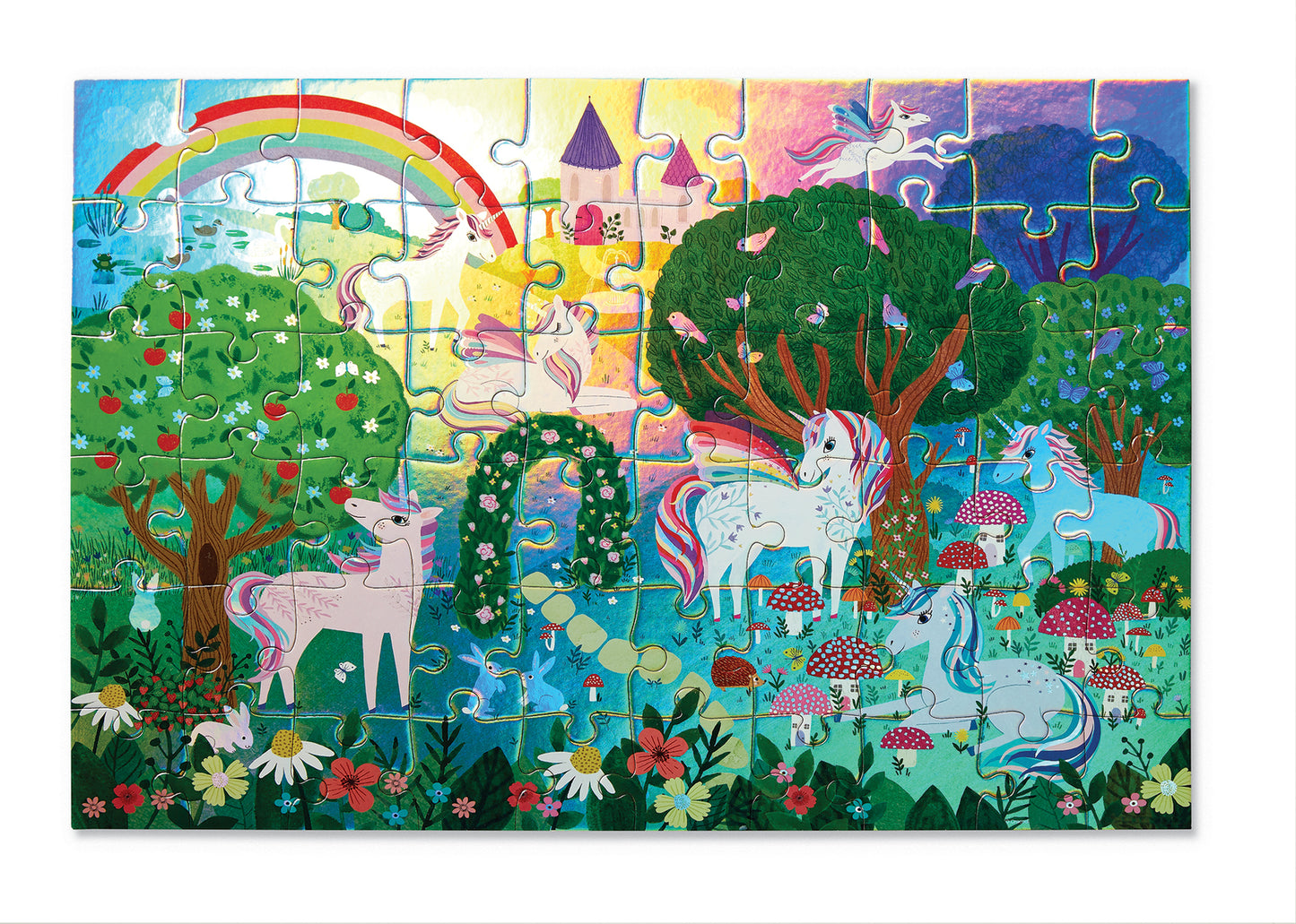 Tiger Tribe Foil Puzzle 60pc Sparkling Unicorn