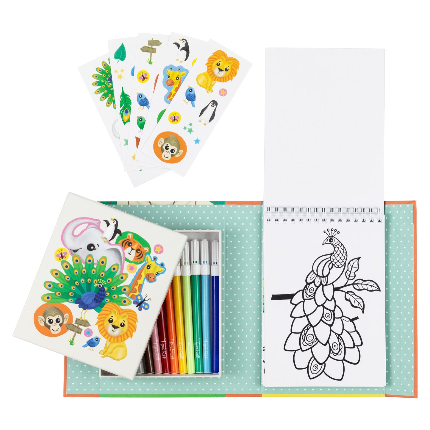 Tiger Tribe Colouring Set - Zoo
