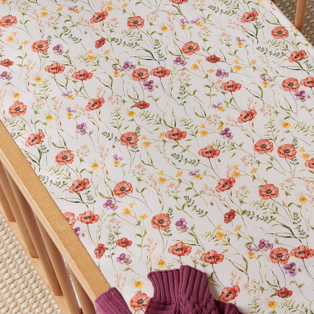 Snuggle Hunny Meadow Organic Fitted Cot Sheet
