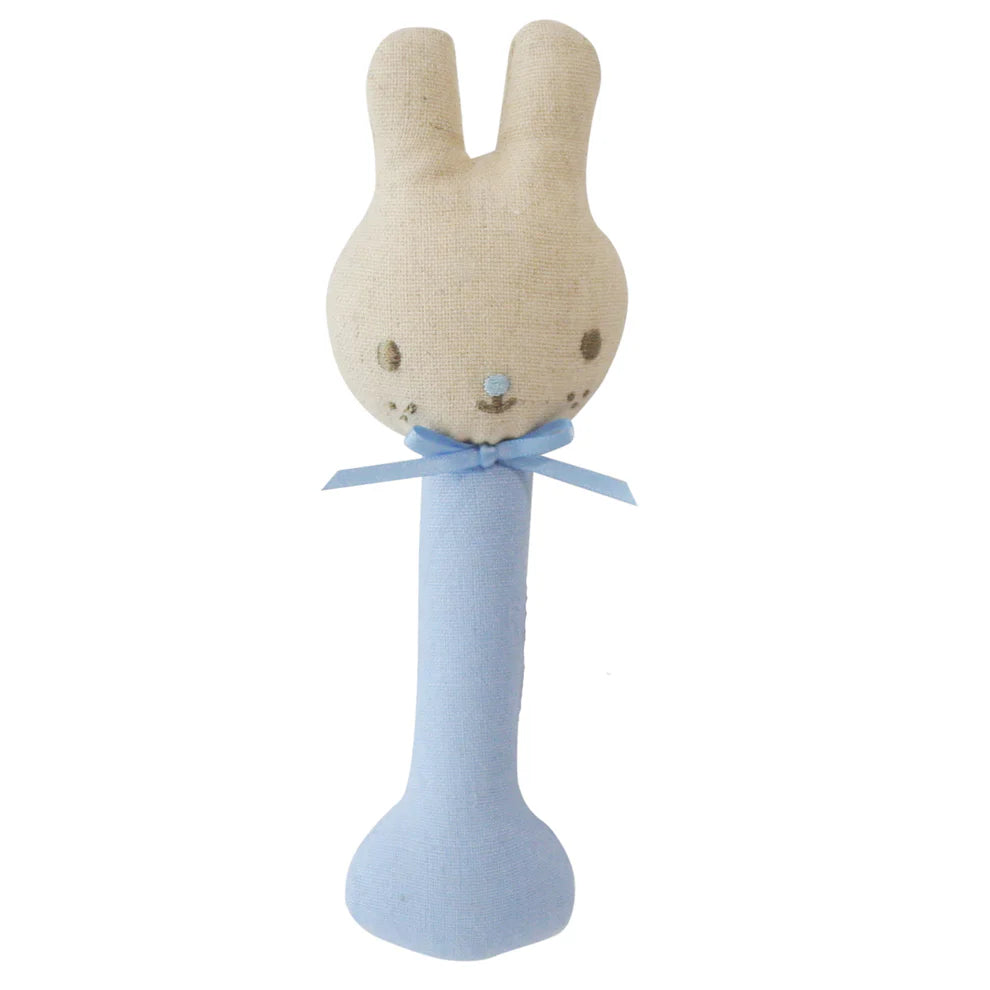 Alimrose Linen Stick Rattle Blue