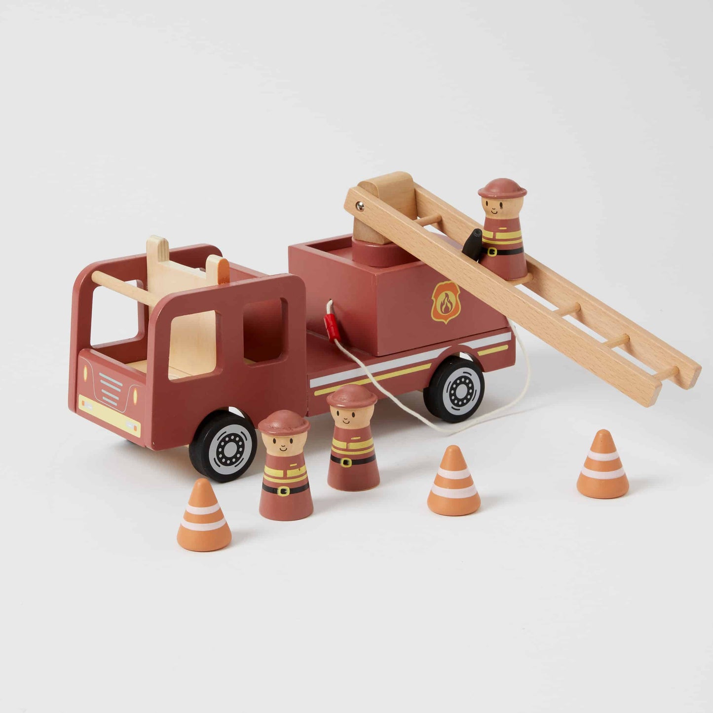 Wooden Fire Truck Set