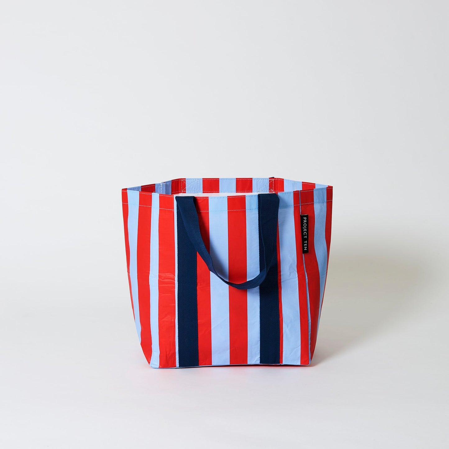 Project Ten Red and Blue Stripe Shopper Tote