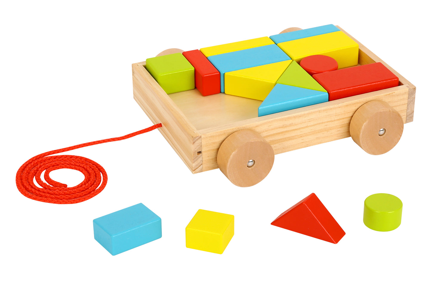 Pull Along Cart with Blocks Small