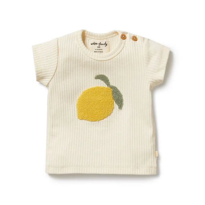 Wilson & Frenchy Lemon Leaf Embroidered Tee