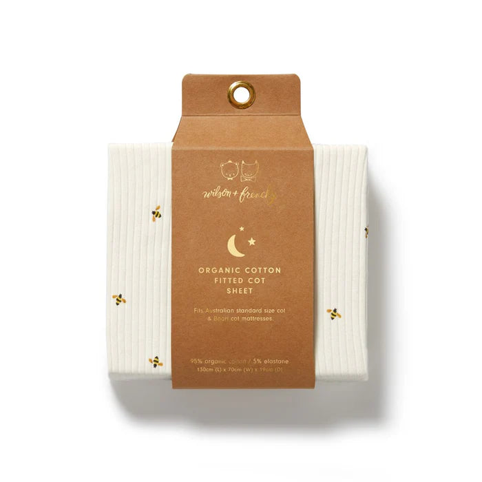 Wilson & Frenchy Bee Mine Organic Cot Sheet