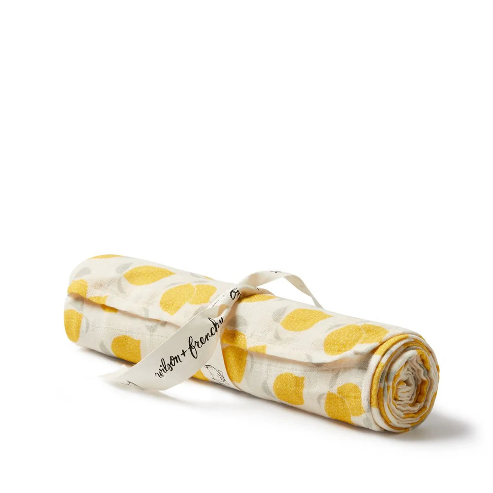 Wilson & Frenchy Lemon Drop Organic Muslin Wrap