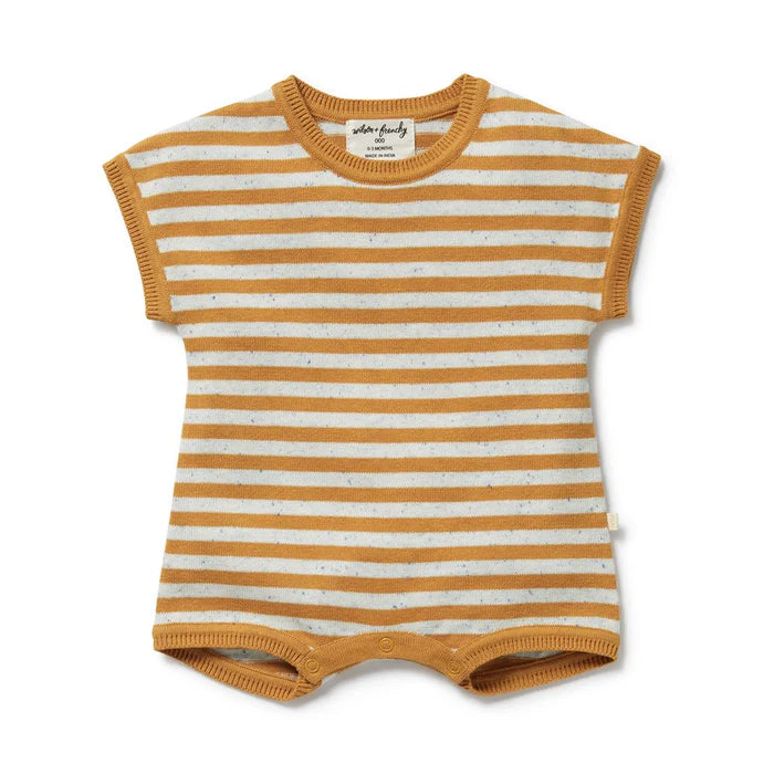 Wilson & Frenchy Golden Wave Stripe Organic Growsuit