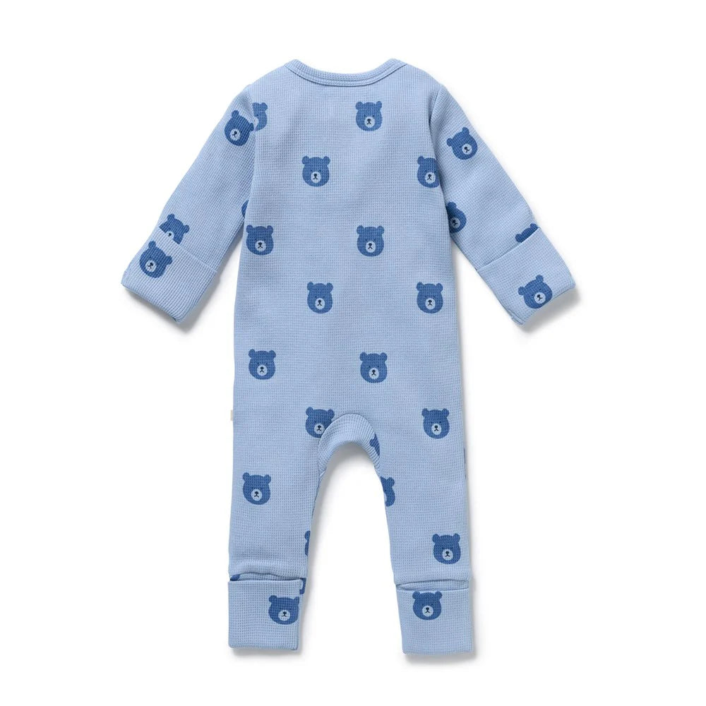 Wilson & Frenchy Bear Hugs Organic Waffle Zipsuit