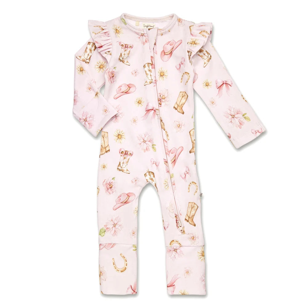 Snuggle Hunny Boots & Bows Organic Snugglesuit