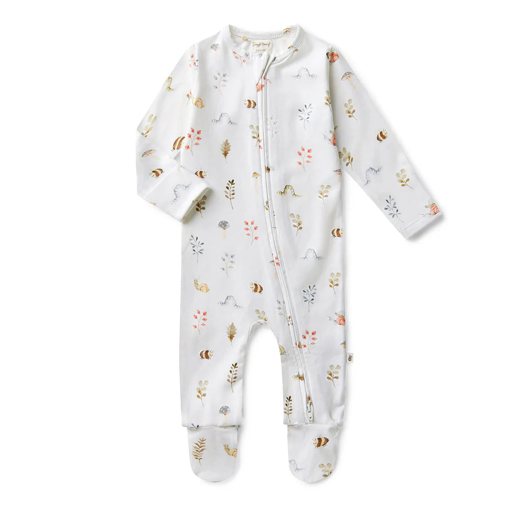 Snuggle Hunny Garden Friends Organic Snuggle Sleepsuit Zip Footie