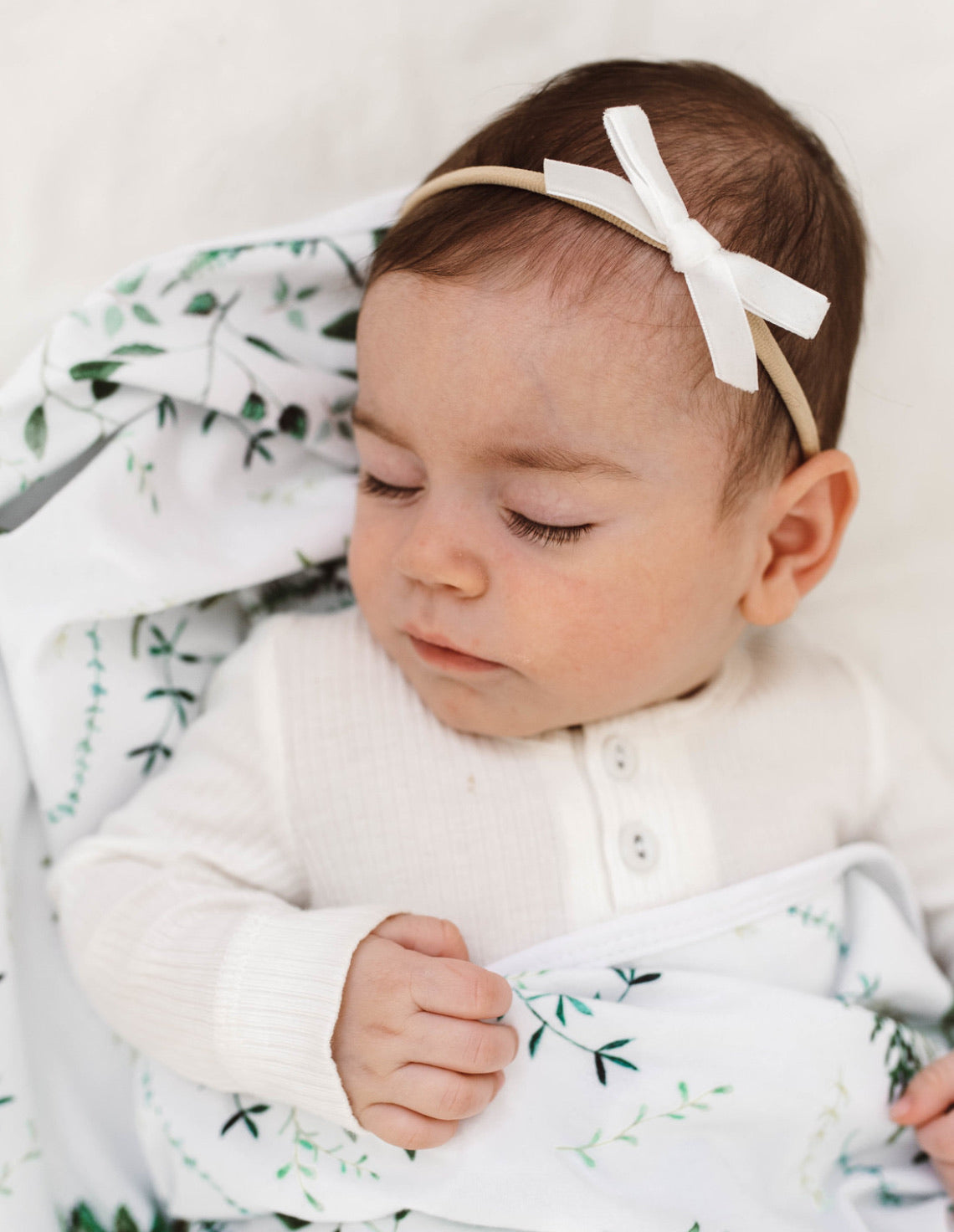Snuggle Hunny Kids Petite Velvet Bow White
