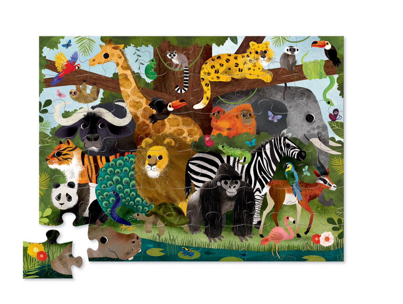 Tiger Tribe Crocodile Creek Classic Floor Puzzle Jungle Friends
