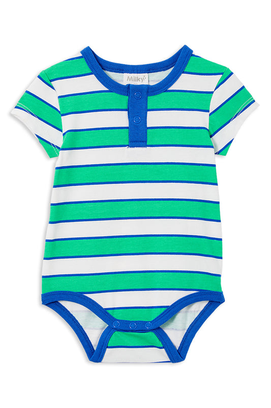 Milky Kids Green Stripe Bubbysuit