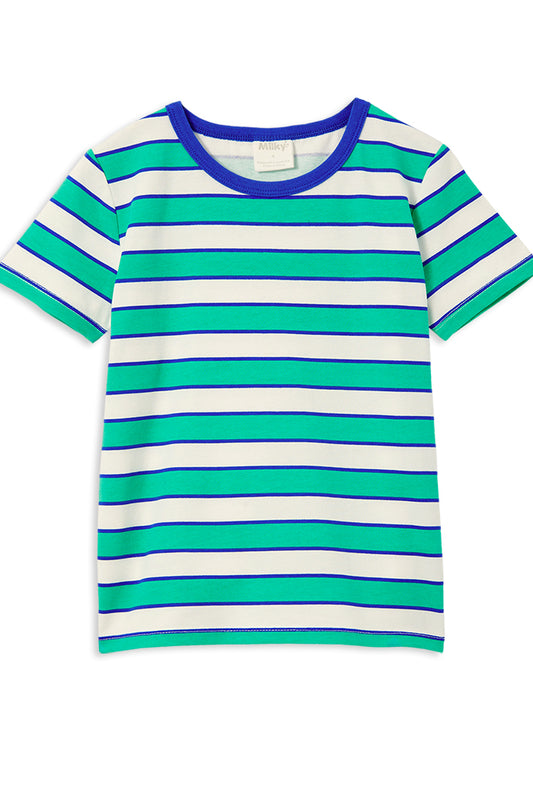 Milky Kids Green Stripe Tee