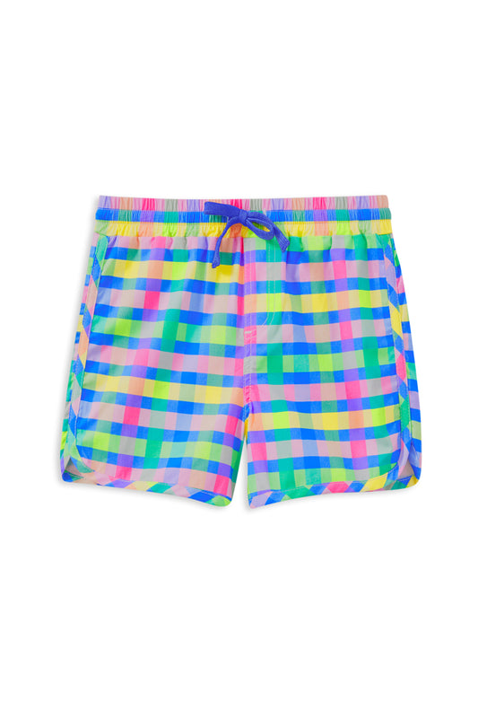 Milky Picnic Check Boardshort