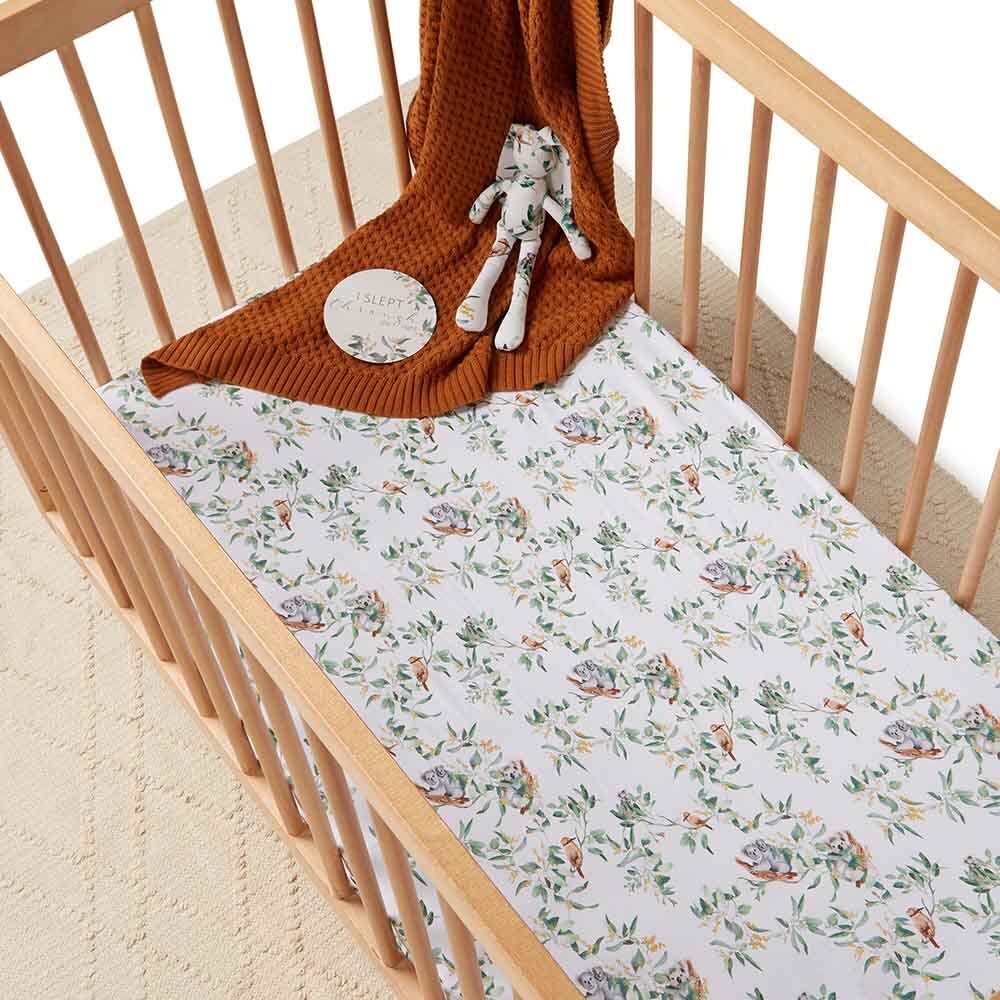 Snuggle Hunny Eucalypt Fitted Cot Sheet