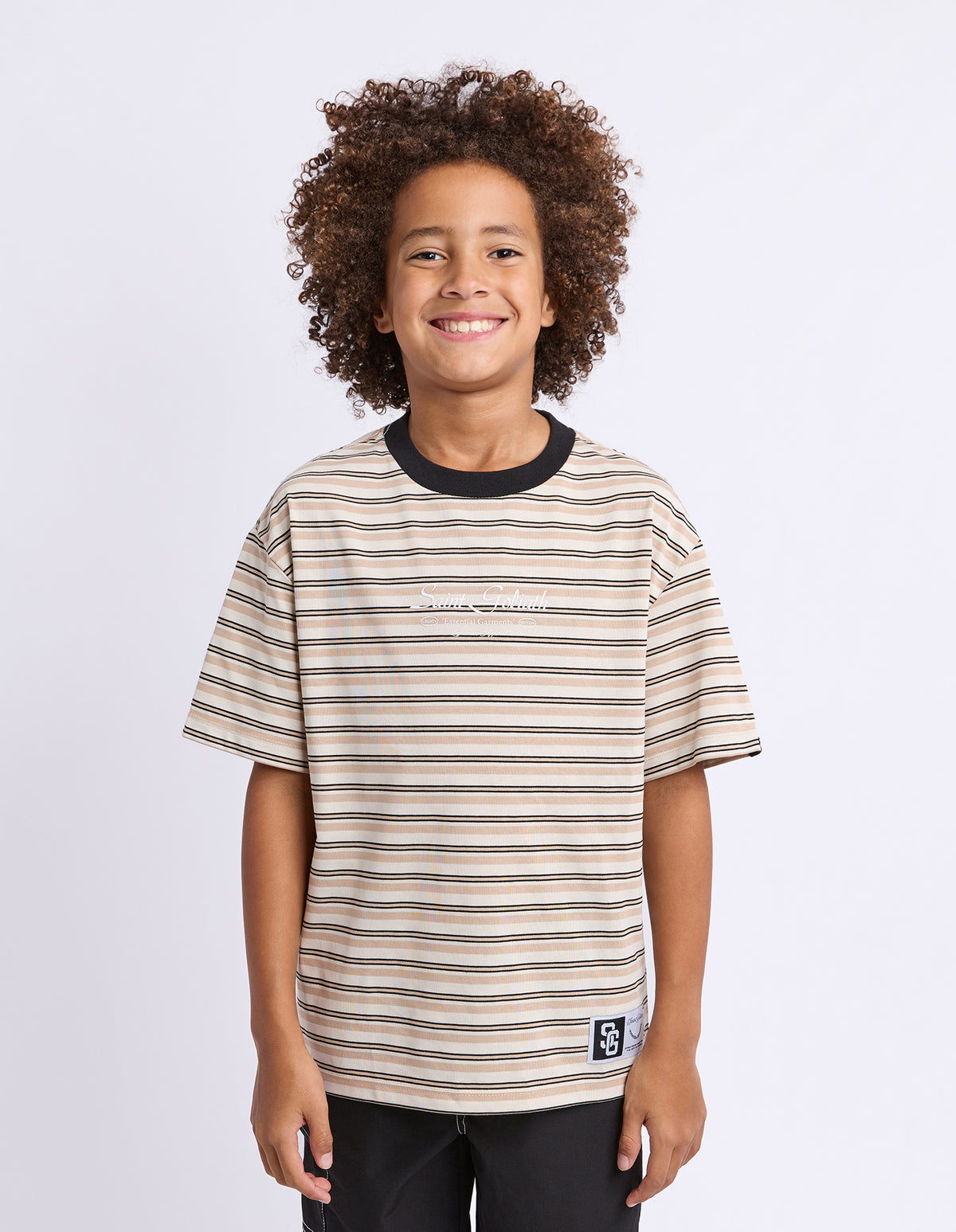 Goliath Stripe Ringer Tee Tan