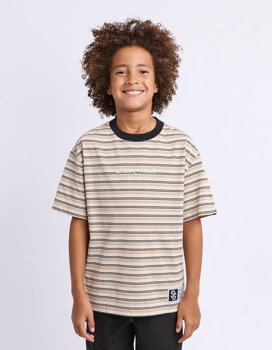 Goliath Stripe Ringer Tee Tan