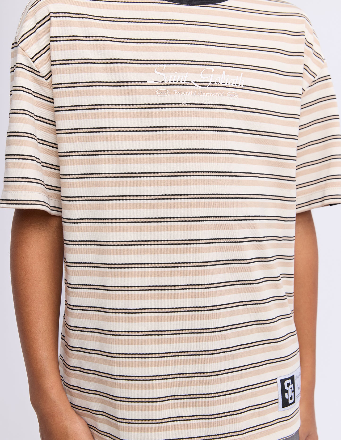 Goliath Stripe Ringer Tee Tan
