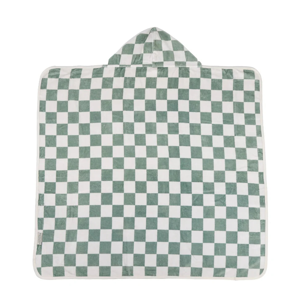 Living Textiles Baby Hooded Towel Checkered Olive