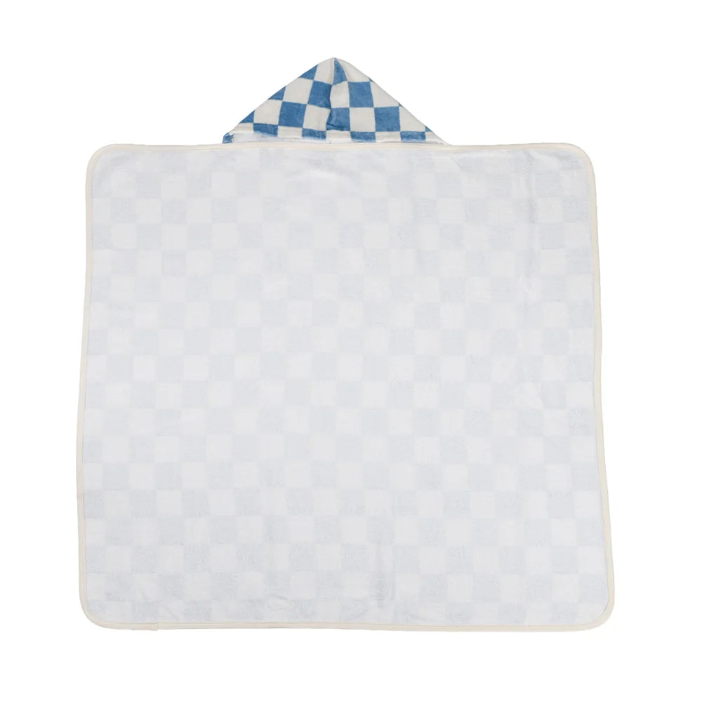 Living Textiles Baby Hooded Towel Checkered Blue
