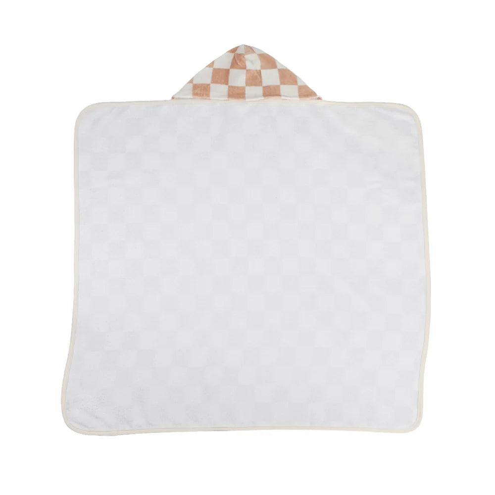 Living Textiles Baby Hooded Towel Checkered Blush