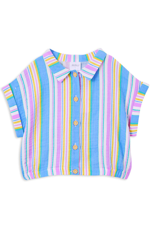 Milky Kids Crinkle Stripe Shirt