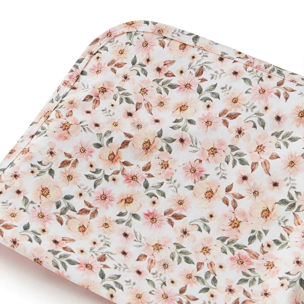 Snuggle Hunny Spring Floral Organic Jersey Wrap & Topknot Set
