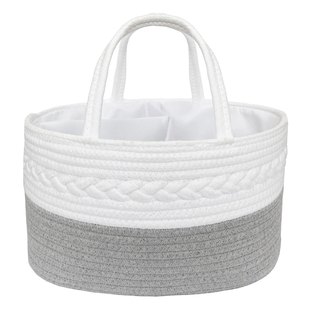 Living Textiles Nappy Caddy Grey/White
