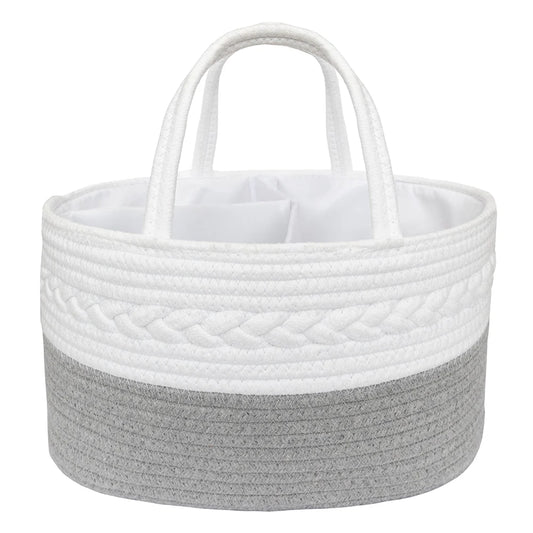 Living Textiles Nappy Caddy Grey/White