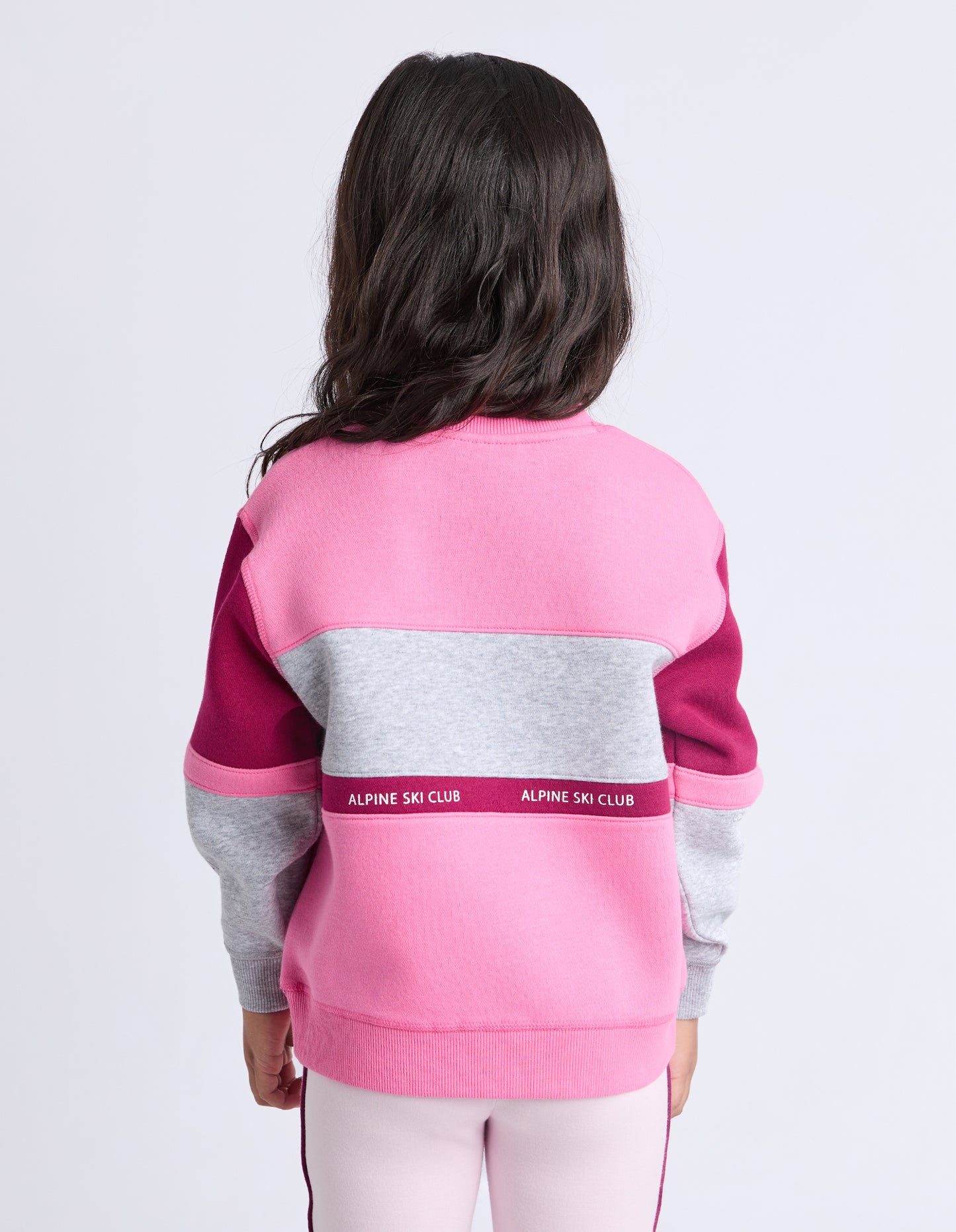 Eve Girl Alpine Panelled Crew Pink