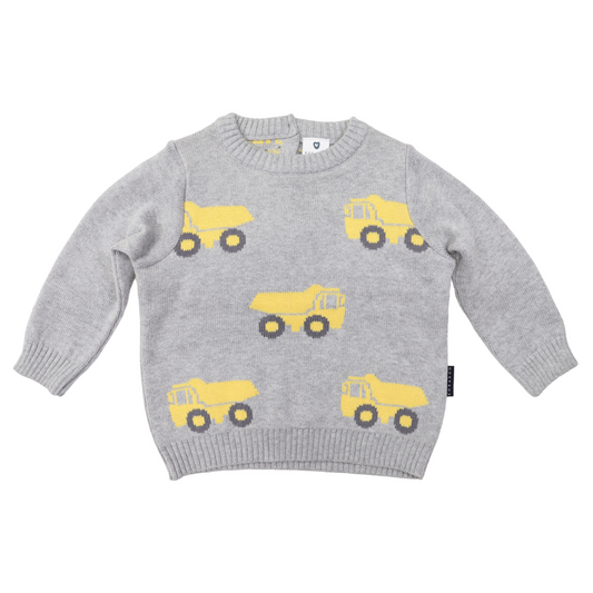 Korango Tip Truck Knit Sweater Microchip Grey