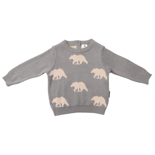 Korango Baby Bear Pattern Knit Sweater Moon