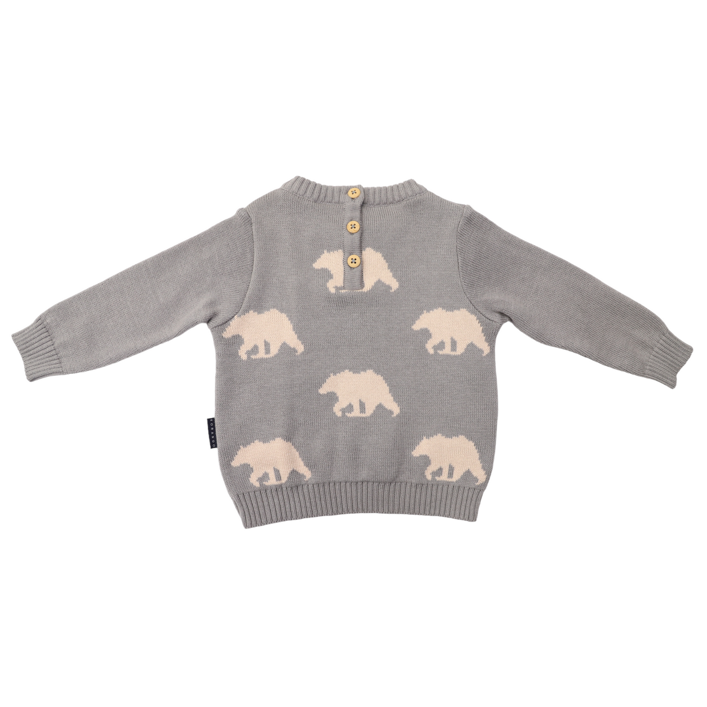 Korango Baby Bear Pattern Knit Sweater Moon