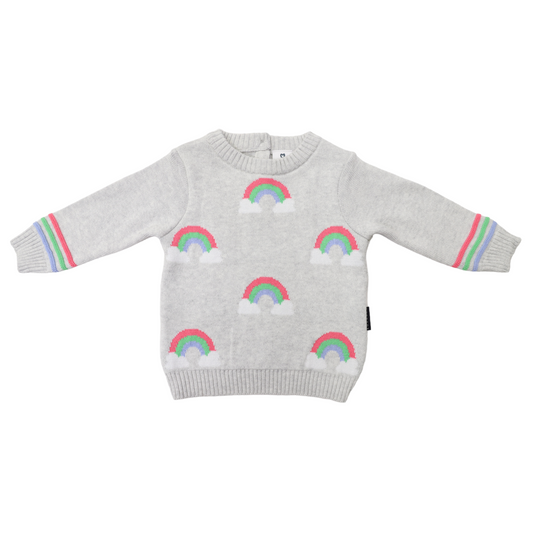 Korango Rainbow Knit Sweater Grey