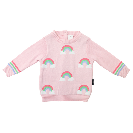 Korango Rainbow Knit Sweater Pink