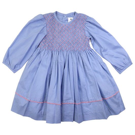 Korango Smocked Baby Dress Blue Heron