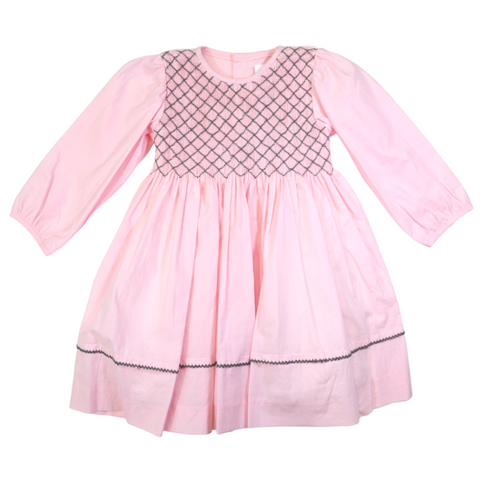 Korango Long Sleeve Smocked Dress Fairytale Pink