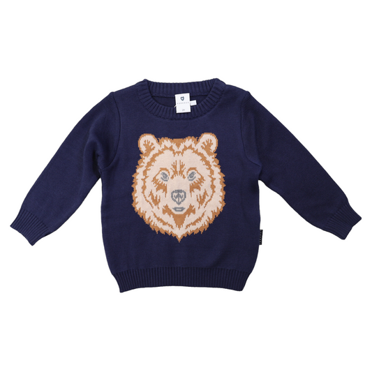 Korango Bear Knit Sweater Navy