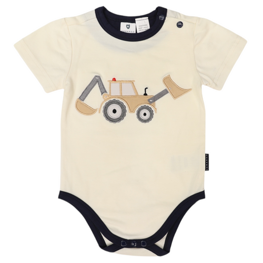 Korango Digger Appliqued Bodysuit Cream