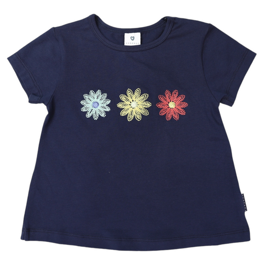 Korango Flower Print Swing Top Navy